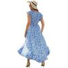 imageGRECERELLE 2026 Womens Spring Summer Boho Floral Print VNeck Faux Wrap Maxi Dress for Wedding Guest Graduation Party16 Fp Cherryblossomblue