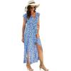 imageGRECERELLE 2026 Womens Spring Summer Boho Floral Print VNeck Faux Wrap Maxi Dress for Wedding Guest Graduation Party16 Fp Cherryblossomblue