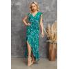 imageGRECERELLE 2026 Womens Spring Summer Boho Floral Print VNeck Faux Wrap Maxi Dress for Wedding Guest Graduation Party19 Fp Dark Green