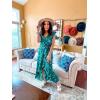 imageGRECERELLE 2026 Womens Spring Summer Boho Floral Print VNeck Faux Wrap Maxi Dress for Wedding Guest Graduation Party19 Fp Dark Green