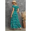 imageGRECERELLE 2026 Womens Spring Summer Boho Floral Print VNeck Faux Wrap Maxi Dress for Wedding Guest Graduation Party19 Fp Dark Green