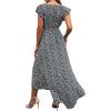 imageGRECERELLE 2026 Womens Spring Summer Boho Floral Print VNeck Faux Wrap Maxi Dress for Wedding Guest Graduation Party20 Fp Jasmine Navy