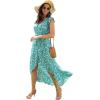 imageGRECERELLE 2026 Womens Spring Summer Boho Floral Print VNeck Faux Wrap Maxi Dress for Wedding Guest Graduation Party22 Fp Cherryblossomgreen