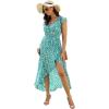 imageGRECERELLE 2026 Womens Spring Summer Boho Floral Print VNeck Faux Wrap Maxi Dress for Wedding Guest Graduation Party22 Fp Cherryblossomgreen