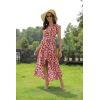 imageGRECERELLE 2026 Womens Spring Summer Boho Floral Print VNeck Faux Wrap Maxi Dress for Wedding Guest Graduation Party25 Fp Big Lily Red