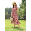 imageGRECERELLE 2026 Womens Spring Summer Boho Floral Print VNeck Faux Wrap Maxi Dress for Wedding Guest Graduation Party25 Fp Big Lily Red