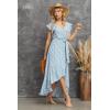 imageGRECERELLE 2026 Womens Spring Summer Boho Floral Print VNeck Faux Wrap Maxi Dress for Wedding Guest Graduation Party26 Fp Floret Blue