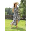 imageGRECERELLE 2026 Womens Spring Summer Boho Floral Print VNeck Faux Wrap Maxi Dress for Wedding Guest Graduation Party28 Fp Big Lily Black