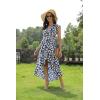 imageGRECERELLE 2026 Womens Spring Summer Boho Floral Print VNeck Faux Wrap Maxi Dress for Wedding Guest Graduation Party29 Fp Big Lily Navy