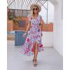 imageGRECERELLE 2026 Womens Spring Summer Boho Floral Print VNeck Faux Wrap Maxi Dress for Wedding Guest Graduation Party41 Fp Multicolor Blue Green