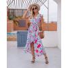 imageGRECERELLE 2026 Womens Spring Summer Boho Floral Print VNeck Faux Wrap Maxi Dress for Wedding Guest Graduation Party41 Fp Multicolor Blue Green