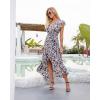 imageGRECERELLE 2026 Womens Spring Summer Boho Floral Print VNeck Faux Wrap Maxi Dress for Wedding Guest Graduation Party42 Fp Brindle Blue Gray