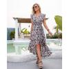 imageGRECERELLE 2026 Womens Spring Summer Boho Floral Print VNeck Faux Wrap Maxi Dress for Wedding Guest Graduation Party42 Fp Brindle Blue Gray