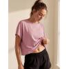 imageGRECERELLE Womens Open Back Workout Tops Backless Athletic Shirts Casual Crop Running Tee Y2k YogaMauve