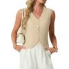 imageGRECERELLE Womens Summer Sleeveless Sweater Vest  V Neck Knit Button Down Casual Tank TopsAbeige