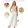 imageGRECERELLE Womens Summer Sleeveless Sweater Vest  V Neck Knit Button Down Casual Tank TopsAbeige