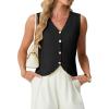 imageGRECERELLE Womens Summer Sleeveless Sweater Vest  V Neck Knit Button Down Casual Tank TopsAblack