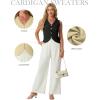 imageGRECERELLE Womens Summer Sleeveless Sweater Vest  V Neck Knit Button Down Casual Tank TopsAblack