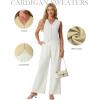imageGRECERELLE Womens Summer Sleeveless Sweater Vest  V Neck Knit Button Down Casual Tank TopsAwhite