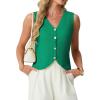 imageGRECERELLE Womens Summer Sleeveless Sweater Vest  V Neck Knit Button Down Casual Tank TopsBright Green