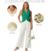 imageGRECERELLE Womens Summer Sleeveless Sweater Vest  V Neck Knit Button Down Casual Tank TopsBright Green