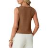 imageGRECERELLE Womens Summer Sleeveless Sweater Vest  V Neck Knit Button Down Casual Tank TopsBrown