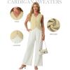 imageGRECERELLE Womens Summer Sleeveless Sweater Vest  V Neck Knit Button Down Casual Tank TopsButter Yellow