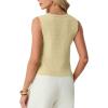 imageGRECERELLE Womens Summer Sleeveless Sweater Vest  V Neck Knit Button Down Casual Tank TopsButter Yellow
