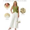 imageGRECERELLE Womens Summer Sleeveless Sweater Vest  V Neck Knit Button Down Casual Tank TopsDill Green