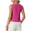 imageGRECERELLE Womens Summer Sleeveless Sweater Vest  V Neck Knit Button Down Casual Tank TopsHot Pink