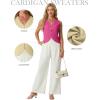 imageGRECERELLE Womens Summer Sleeveless Sweater Vest  V Neck Knit Button Down Casual Tank TopsHot Pink