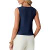 imageGRECERELLE Womens Summer Sleeveless Sweater Vest  V Neck Knit Button Down Casual Tank TopsNavy Blue