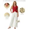 imageGRECERELLE Womens Summer Sleeveless Sweater Vest  V Neck Knit Button Down Casual Tank TopsRed