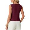 imageGRECERELLE Womens Summer Sleeveless Sweater Vest  V Neck Knit Button Down Casual Tank TopsWine Red