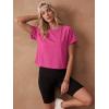 imageGRECERELLE Workout Tops for Women Short Sleeve Athletic Shirts Running Yoga Crop Gym Pilates Top Crossover Back Y2kHot Pink