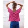 imageGRECERELLE Workout Tops for Women Short Sleeve Athletic Shirts Running Yoga Crop Gym Pilates Top Crossover Back Y2kHot Pink