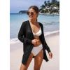 imageGRECERELLE Lightweight Cardigan Sweaters for Women Crochet Knit Open Front Long Sleeve Loose Casual Boho Summer Beach CoverupAblack