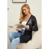 imageGRECERELLE Lightweight Cardigan Sweaters for Women Crochet Knit Open Front Long Sleeve Loose Casual Boho Summer Beach CoverupAblack