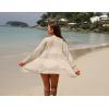 imageGRECERELLE Lightweight Cardigan Sweaters for Women Crochet Knit Open Front Long Sleeve Loose Casual Boho Summer Beach CoverupBeige
