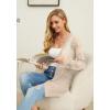 imageGRECERELLE Lightweight Cardigan Sweaters for Women Crochet Knit Open Front Long Sleeve Loose Casual Boho Summer Beach CoverupBeige