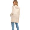 imageGRECERELLE Lightweight Cardigan Sweaters for Women Crochet Knit Open Front Long Sleeve Loose Casual Boho Summer Beach CoverupBeige