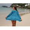 imageGRECERELLE Lightweight Cardigan Sweaters for Women Crochet Knit Open Front Long Sleeve Loose Casual Boho Summer Beach CoverupBlue