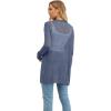 imageGRECERELLE Lightweight Cardigan Sweaters for Women Crochet Knit Open Front Long Sleeve Loose Casual Boho Summer Beach CoverupBlue Gray