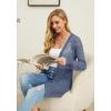 imageGRECERELLE Lightweight Cardigan Sweaters for Women Crochet Knit Open Front Long Sleeve Loose Casual Boho Summer Beach CoverupBlue Gray