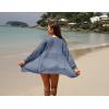 imageGRECERELLE Lightweight Cardigan Sweaters for Women Crochet Knit Open Front Long Sleeve Loose Casual Boho Summer Beach CoverupBlue Gray