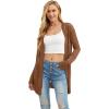imageGRECERELLE Lightweight Cardigan Sweaters for Women Crochet Knit Open Front Long Sleeve Loose Casual Boho Summer Beach CoverupCaramel