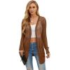 imageGRECERELLE Lightweight Cardigan Sweaters for Women Crochet Knit Open Front Long Sleeve Loose Casual Boho Summer Beach CoverupCaramel