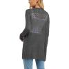 imageGRECERELLE Lightweight Cardigan Sweaters for Women Crochet Knit Open Front Long Sleeve Loose Casual Boho Summer Beach CoverupCharcoal