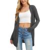 imageGRECERELLE Lightweight Cardigan Sweaters for Women Crochet Knit Open Front Long Sleeve Loose Casual Boho Summer Beach CoverupCharcoal