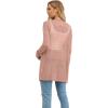 imageGRECERELLE Lightweight Cardigan Sweaters for Women Crochet Knit Open Front Long Sleeve Loose Casual Boho Summer Beach CoverupCoral Pink
